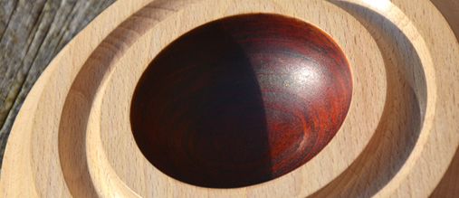 Solid handturned beech bowl