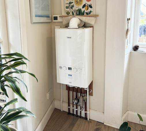 Newly fitted boiler in the kitchen