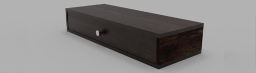 Ebonised floating handmade drawer