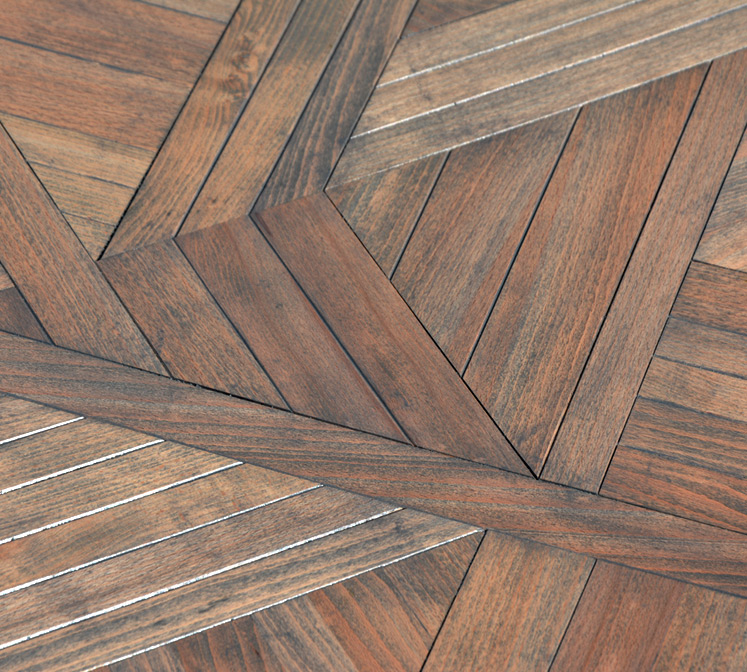 Herringbone style table top